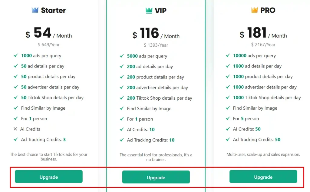 PiPiADS - Select your preferred plan