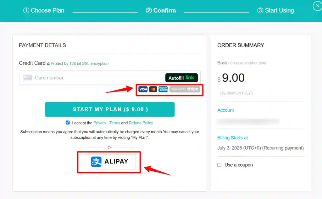 BigSpy Payment Methods & Billing