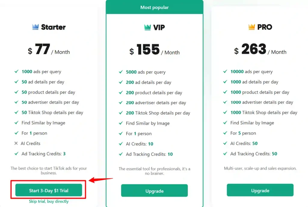 PiPiADS - Choose the $1 3-day trial