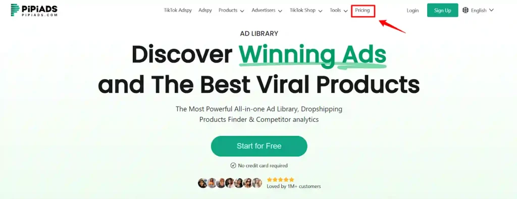 PiPiADS Pricing Page