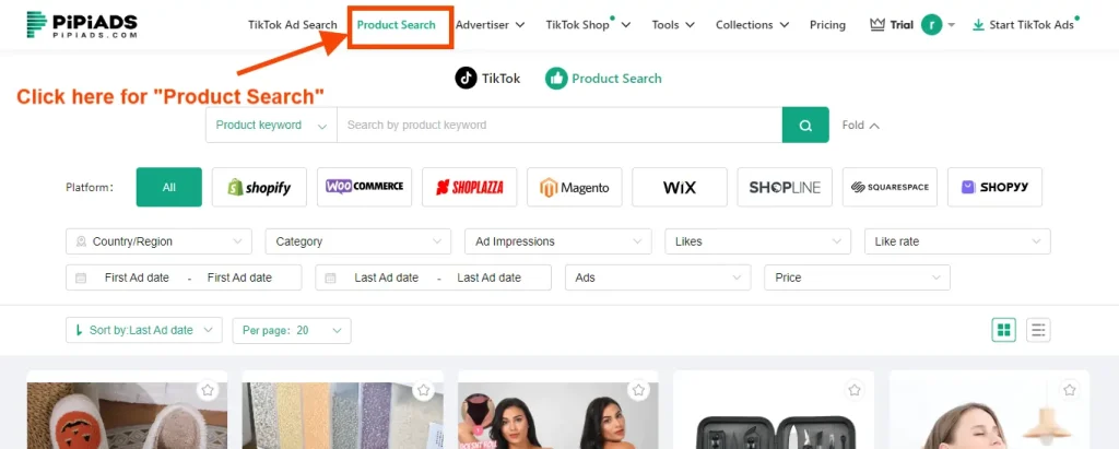 PiPiADS Product Search