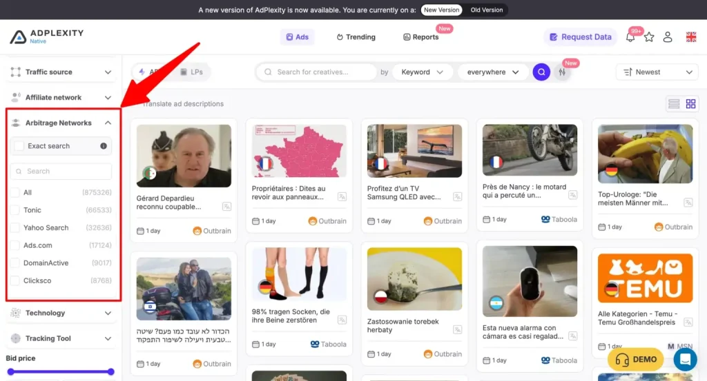 Adplexity Search Arbitrage Network filtering