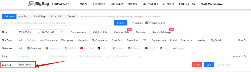 Use Filters for Precise Research in BigSpy