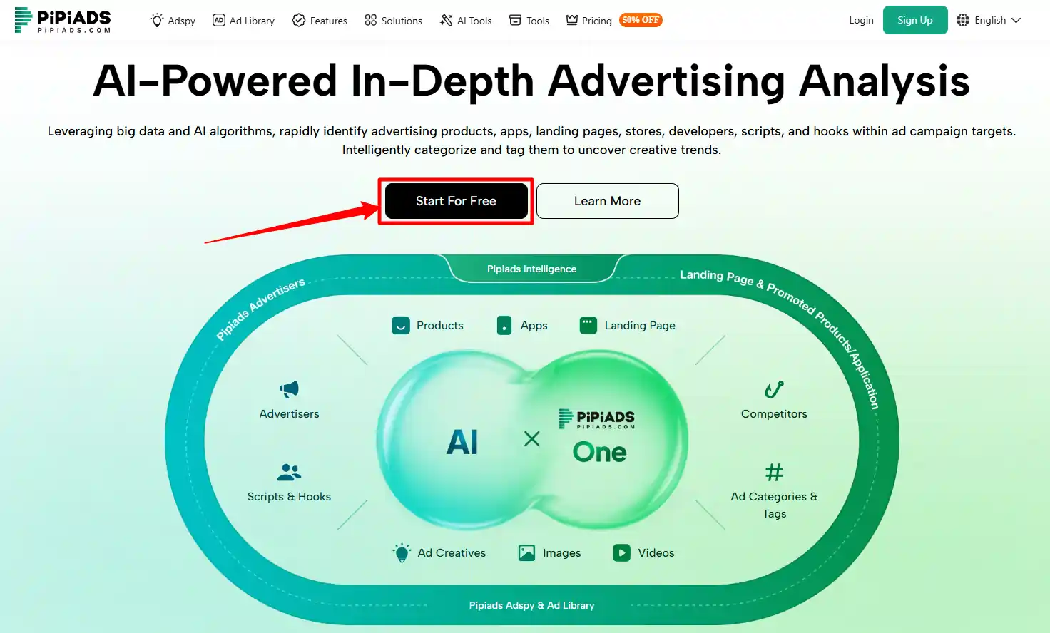 Click Pipiads Free Trial Button