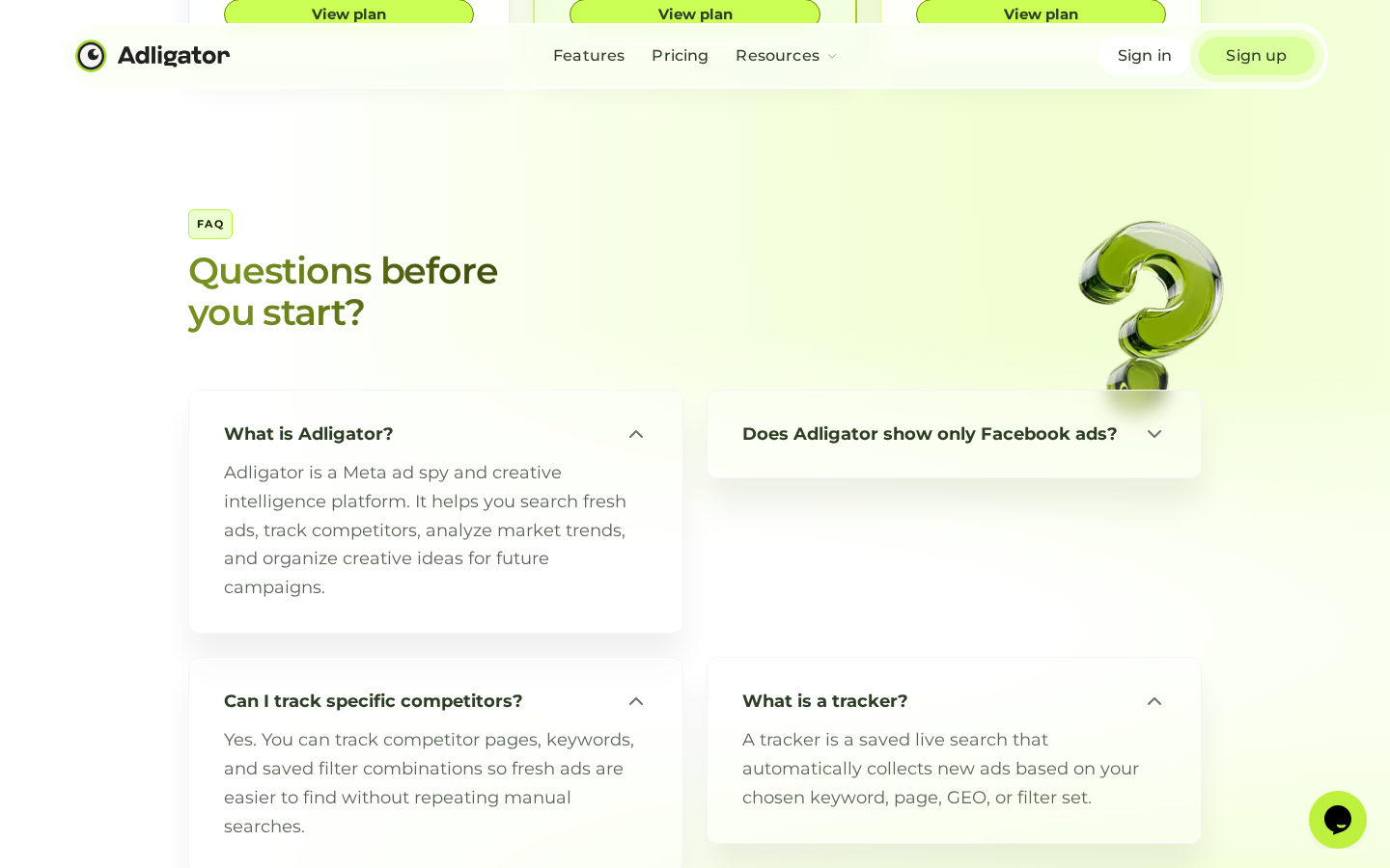 Adligator Meta ad spy search for Facebook and Instagram ads